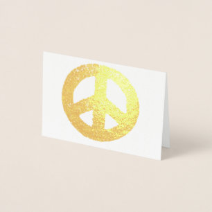 Carte Dorée Symbole de la paix en or Foil