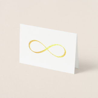 Carte Dorée Symbole Gold Infinity Calligraphie Merci
