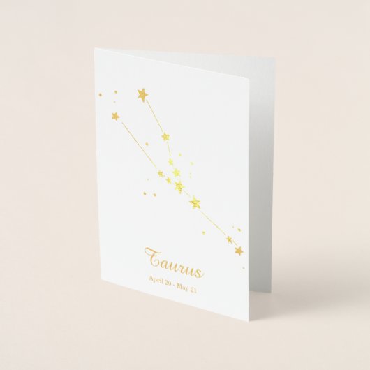Carte Dorée SYMBOLE Zodiaque D'OR TAURUS (Devant)