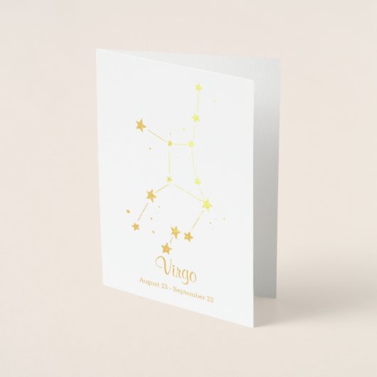 Carte Dorée SYMBOLE Zodiaque VIRGO Gold Foil (Devant)