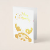 Carte Dorée Sympa Christmas Chien Reindeer Antler Headband (Devant)