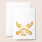 Carte Dorée Sympa Christmas Chien Reindeer Antler Headband (Derrière avec enveloppe)