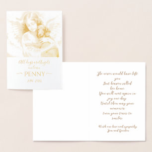 Carte Dorée Sympathie de l'ange pour la perte de Dachshund