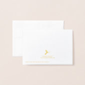 Carte Dorée Sympathie florale élégante (Derrière avec enveloppe)