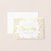 Carte Dorée Sympathie florale élégante (Devant avec enveloppe)