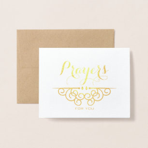 Carte Dorée Sympathie religieuse Penser à vos prières