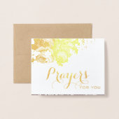 Carte Dorée Sympathie religieuse Penser à vos prières (Devant avec enveloppe)