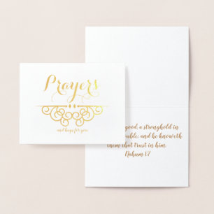 Carte Dorée Sympathie religieuse Penser à vos prières