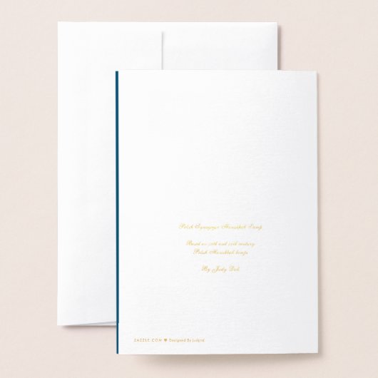 Carte Dorée Synagogue polonaise Hanoukka Lamp (Derrière avec enveloppe)