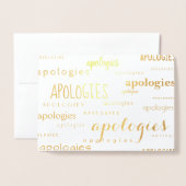 Carte Dorée tant d'excuses pour le papier or (Devant avec enveloppe)