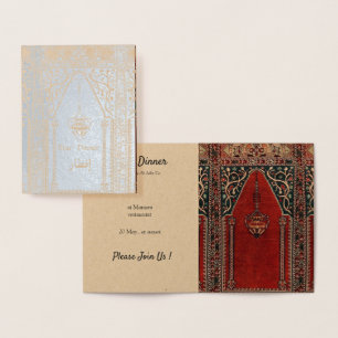 Carte Dorée tapis de prière orientale - Dîner d'Iftar