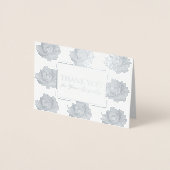 Carte Dorée Tapisserie Rose Argent Sympathie Merci Foil 2 (Devant)