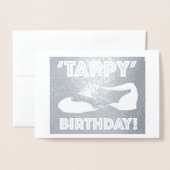 Carte Dorée Tappy Joyeux Anniversaire Danse Professeur Tap Cha (Devant avec enveloppe)