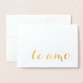 Carte Dorée te amo feuille d'or (Devant avec enveloppe)