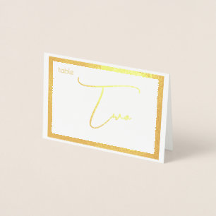 Carte Dorée Tente élégante à chiffres de table de mariage en f