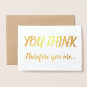 Carte Dorée Tenure Félicitations Gold Foil Brush Vous Pensez