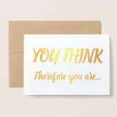 Carte Dorée Tenure Félicitations Gold Foil Brush Vous Pensez (Devant avec enveloppe)