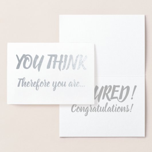 Carte Dorée Tenure Félicitations Silver Brosse À Huile Vous Pe (Affichage)