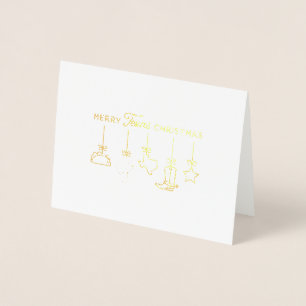Carte Dorée Texas Joyeux ornements de Noël