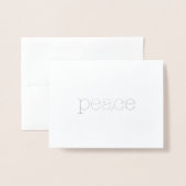 Carte Dorée texte de la machine à écrire léger de paix élégant (Devant avec enveloppe)