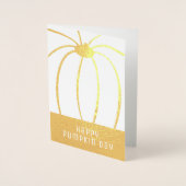 Carte Dorée Thanksgiving Thankful for You Citrouille Foil Card (Devant)