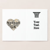 Carte Dorée Thème Coeur Netball Coach Merci Or (Intérieur)