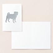 Carte Dorée Thème de la fête du chien carlin - Argent (Affichage)