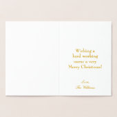 Carte Dorée Thème infirmière stéthoscope Noël (Intérieur)