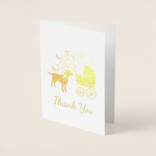 Carte Dorée Thème Labrador - Baby shower de chien Blue Lab