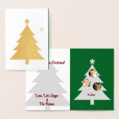 Carte Dorée Three Cats Photos, Personalized Christmas (Affichage)