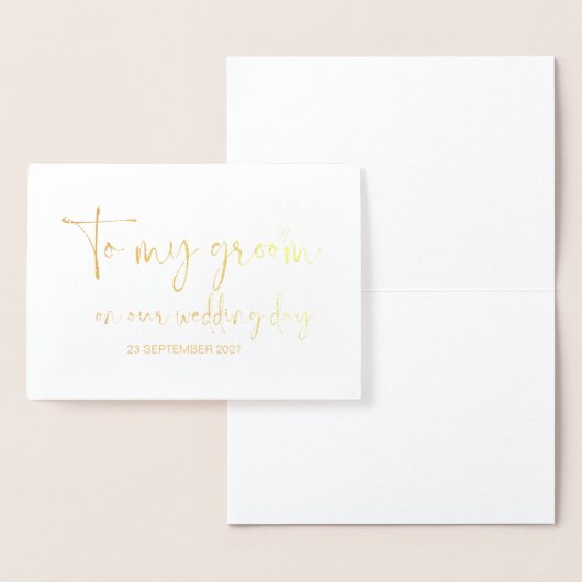 Carte Dorée To My Groom on Our Wedding Day from Bride (Affichage)
