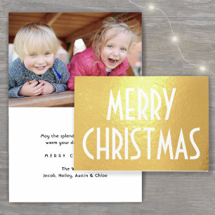 Carte Dorée Tout Texte Simple Vacances Joyeux Noël Or Réel