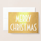 Carte Dorée Tout Texte Simple Vacances Joyeux Noël Or Réel (Devant avec enveloppe)