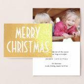Carte Dorée Tout Texte Simple Vacances Joyeux Noël Or Réel (Affichage)