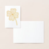 Carte Dorée Trèfle à quatre feuilles pailleté (Affichage)