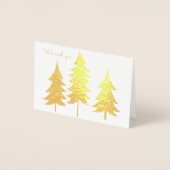 Carte Dorée Trio des Arbres d'or voeux de Noël (Devant)