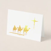 Carte Dorée Trois Sages avec Étoile de Noël Or (Devant)