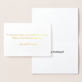 Carte Dorée Trump : à nouveau dire Joyeux Noël. (Affichage)