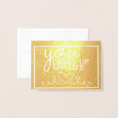 Carte Dorée Tu illumines Ma Vie Sur Gold (Devant avec enveloppe)