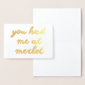 Carte Dorée Tu M'As Eu À Merlot (Affichage)