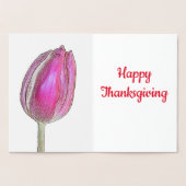Carte Dorée Tulipes rose bon thanksgiving Fleurs florales (Intérieur)