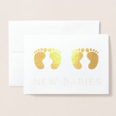 Carte Dorée Twins New Babies Gold (Devant avec enveloppe)