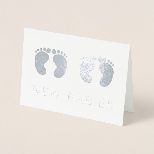 Carte Dorée Twins Nouveaux bébés Argent (Devant)