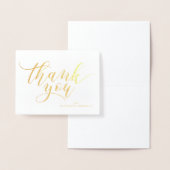 Carte Dorée Typographie de script tendance "Merci" (Affichage)