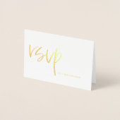 Carte Dorée Typographie élégante Mariage RSVP Typographie Or (Devant)