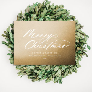 Carte Dorée Typographie moderne élégant script d'entreprise or