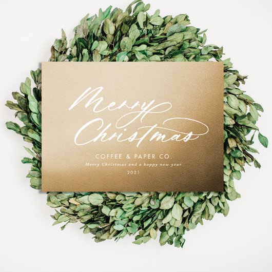 Carte Dorée Typographie moderne élégant script d'entreprise or