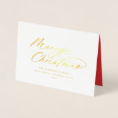 Carte Dorée Typographie moderne script élégant Noël Foil Ca (Devant)