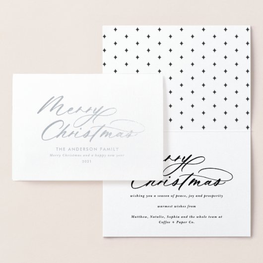 Carte Dorée Typographie moderne script élégant Noël Foil Ca (Affichage)