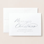 Carte Dorée Typographie moderne script élégant Noël Foil Ca (Devant avec enveloppe)